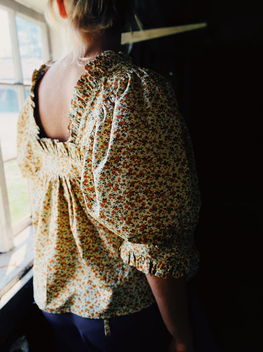 Sleeper blouse in floral cotton poplin