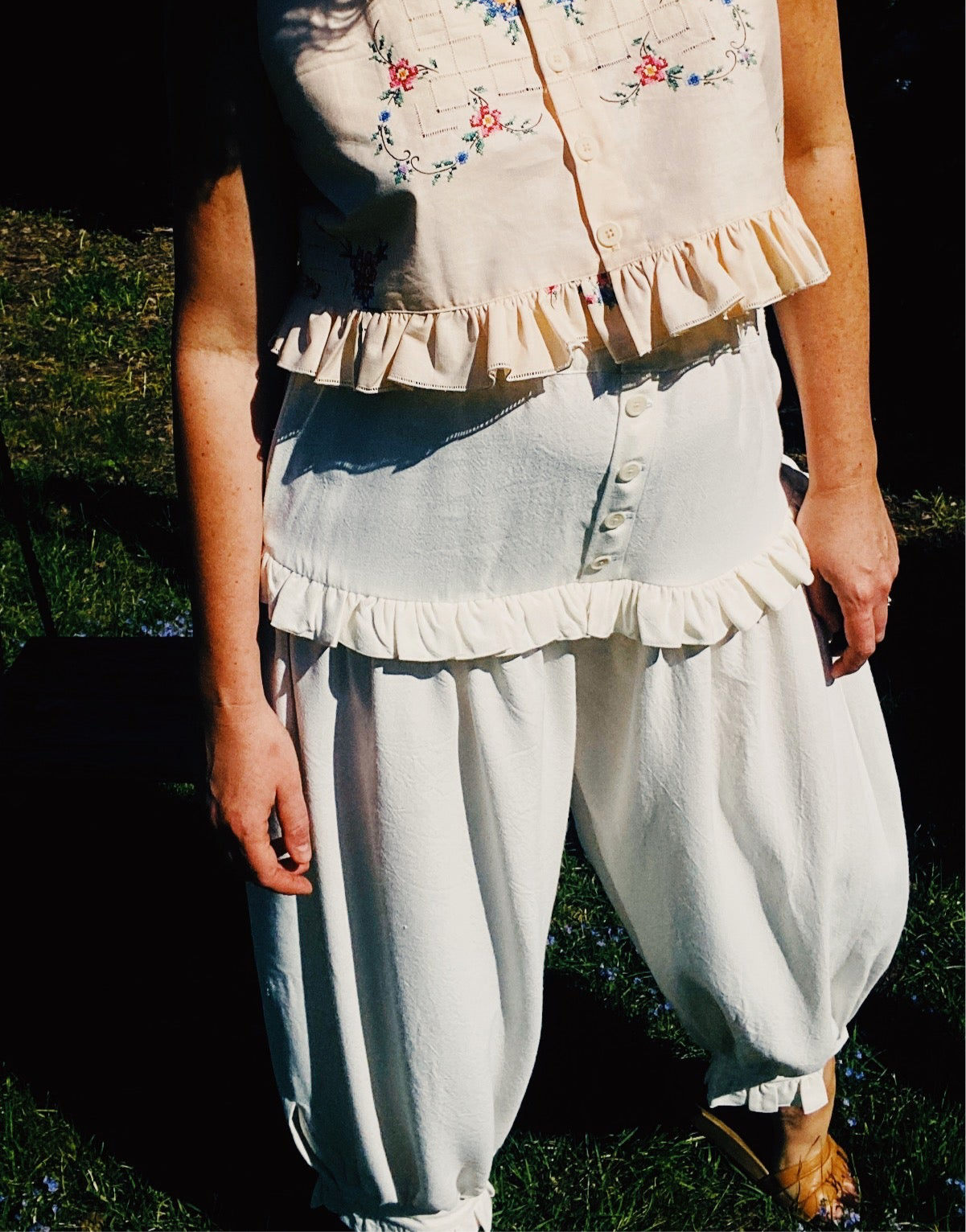 Bloomer pants in natural cotton