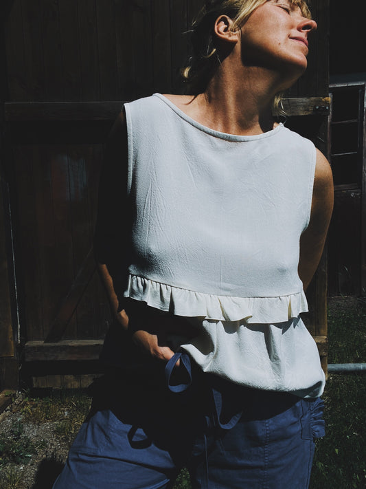 Bloomer top in natural cotton