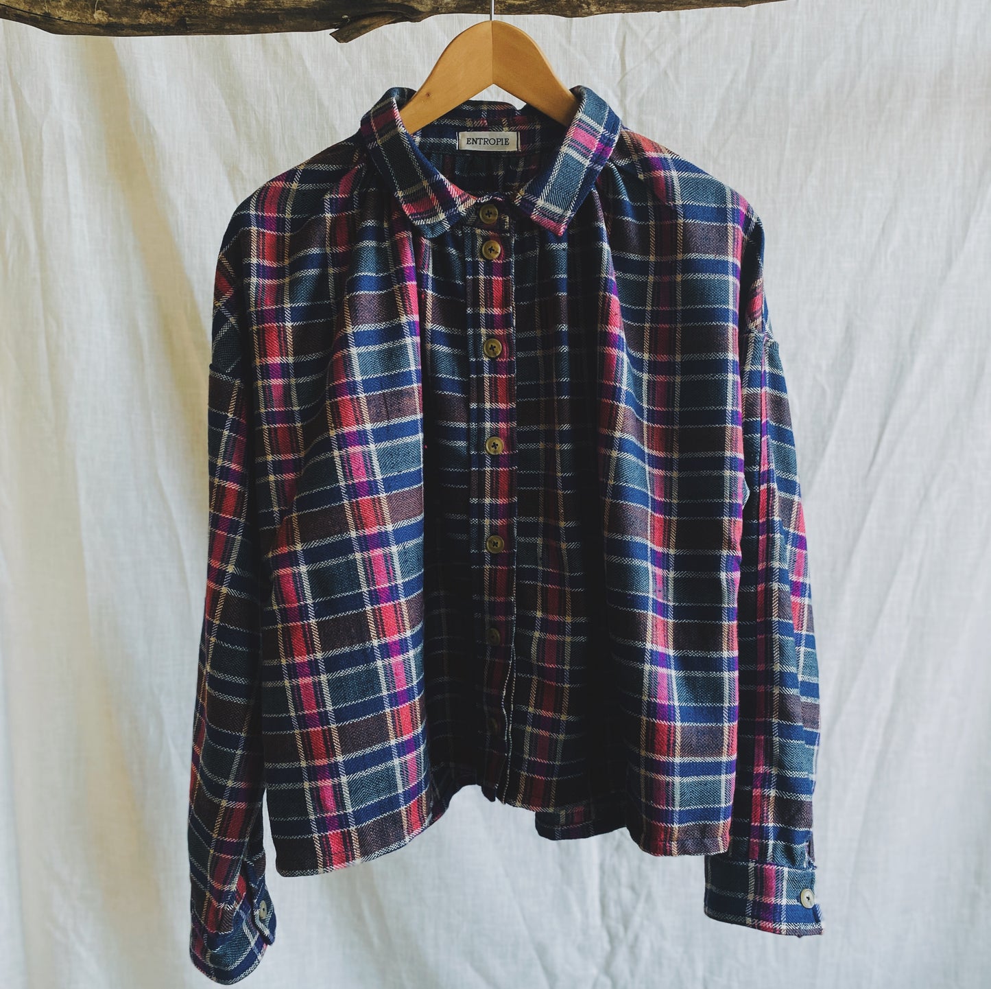 Hana blouse in checkered silk