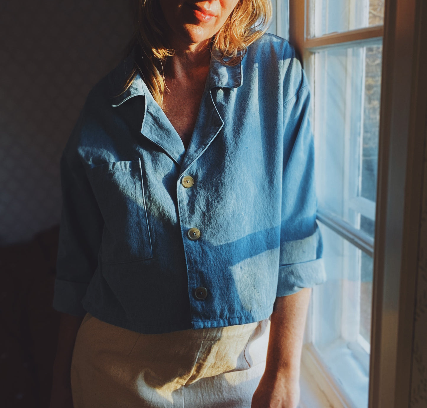 Anna blouse in vintage denim