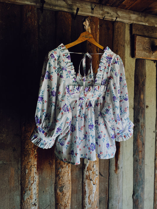 Sleeper blouse in floral linen