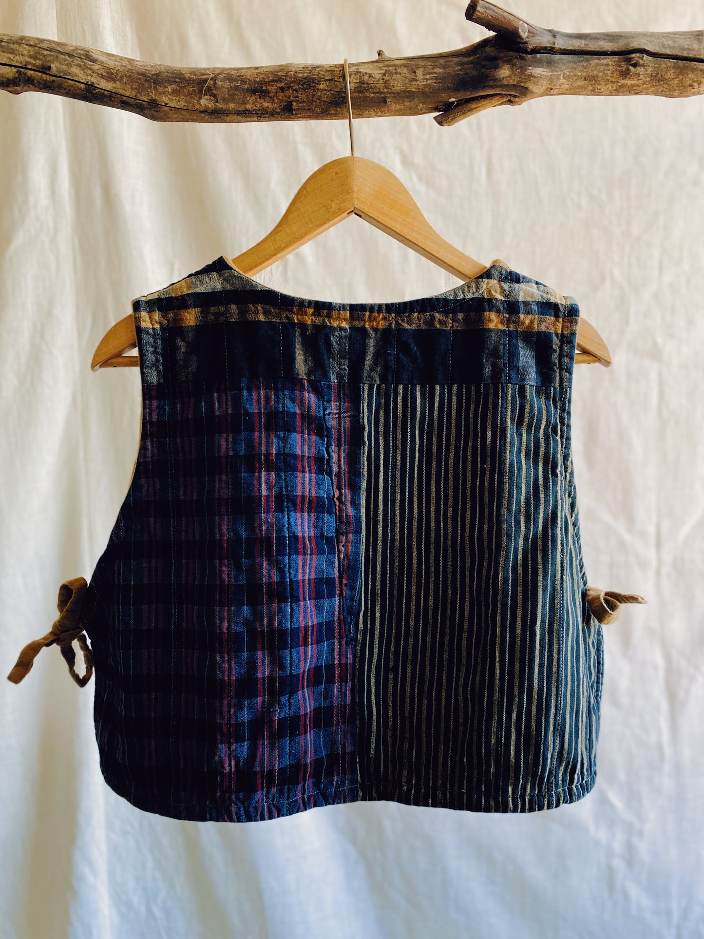 Kyi smock top out of Japanese boro cloth