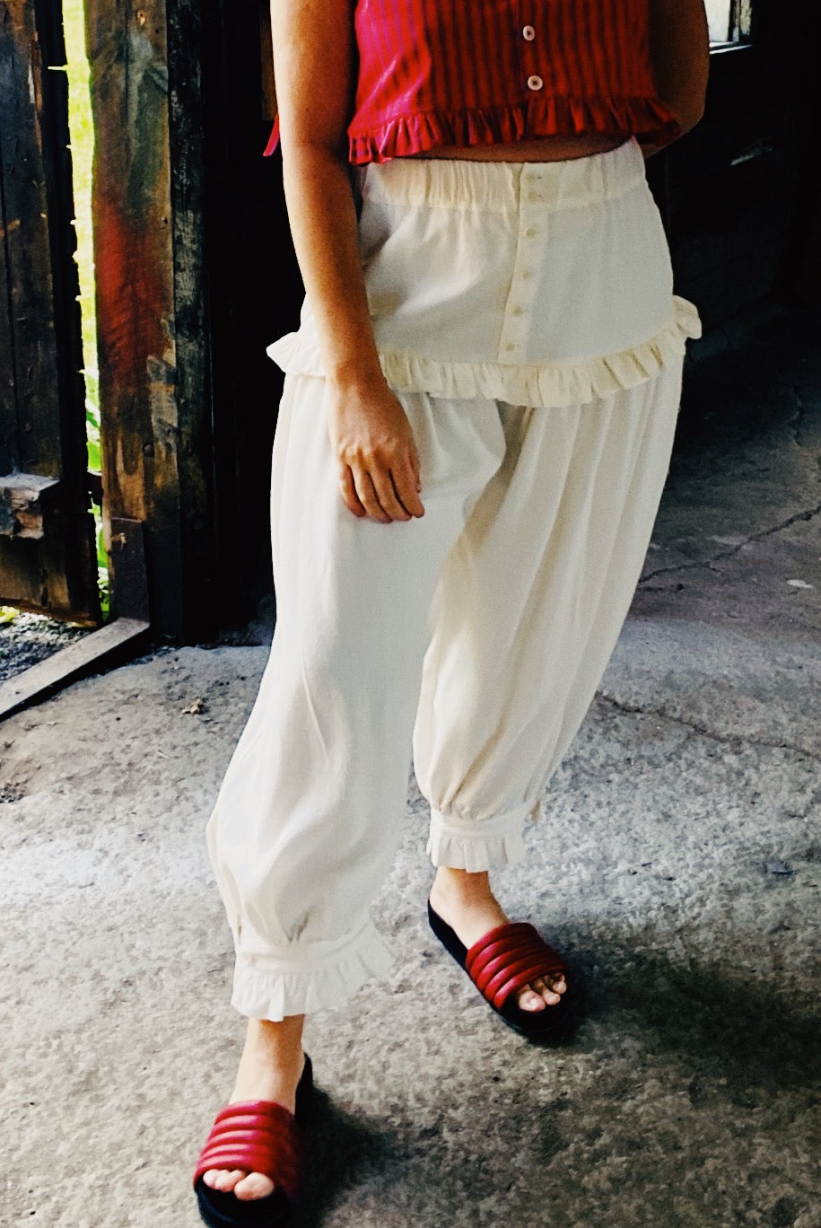 Bloomer pants in natural cotton