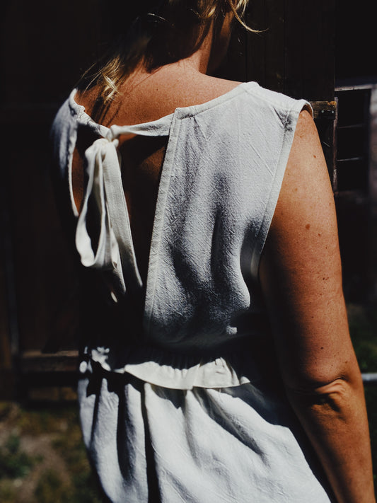 Bloomer top in natural cotton