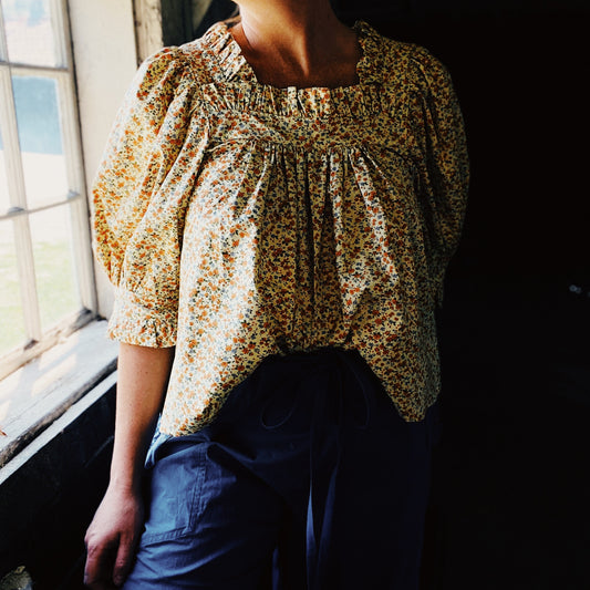 Sleeper blouse in floral cotton poplin