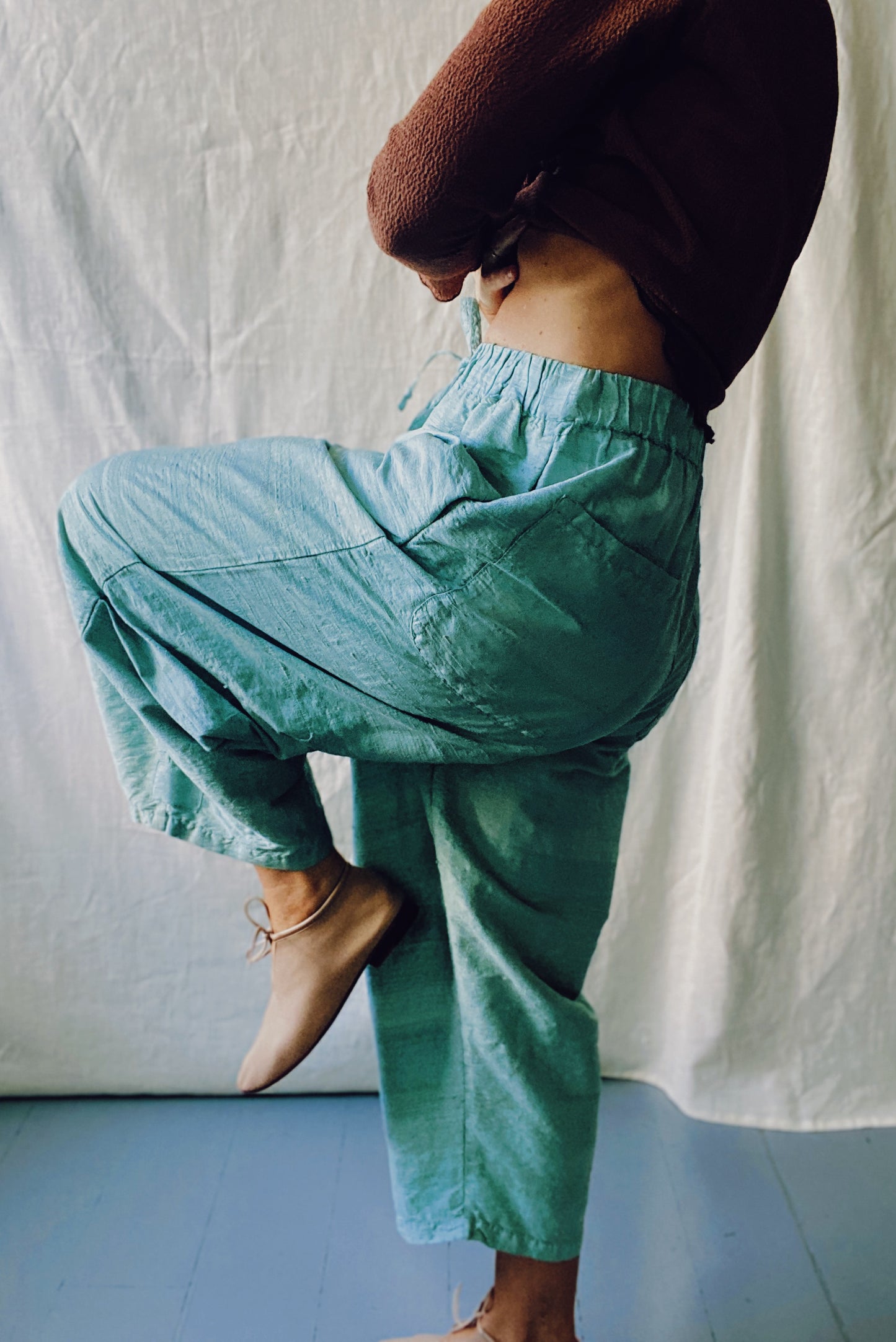 Sol pants in plantdyed silk dupion