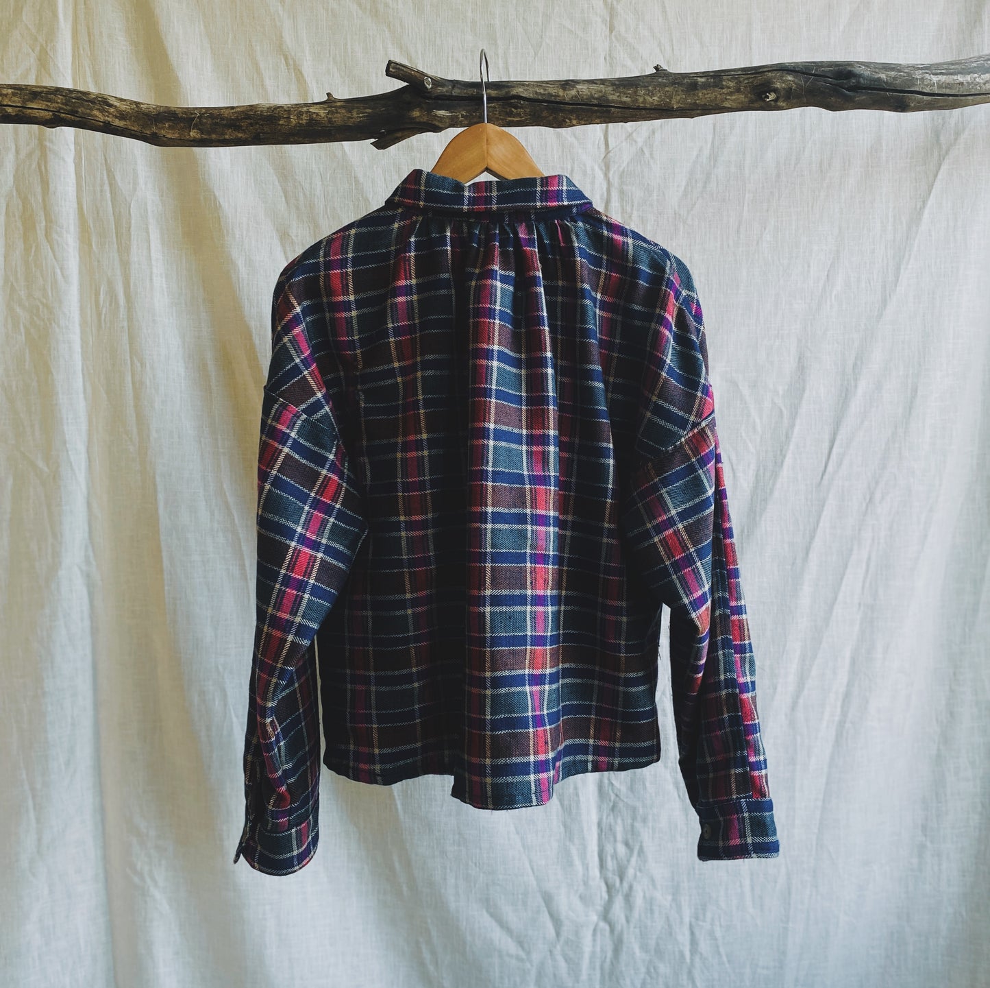 Hana blouse in checkered silk