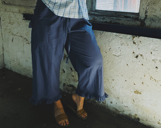 Field pants in cornflower blue