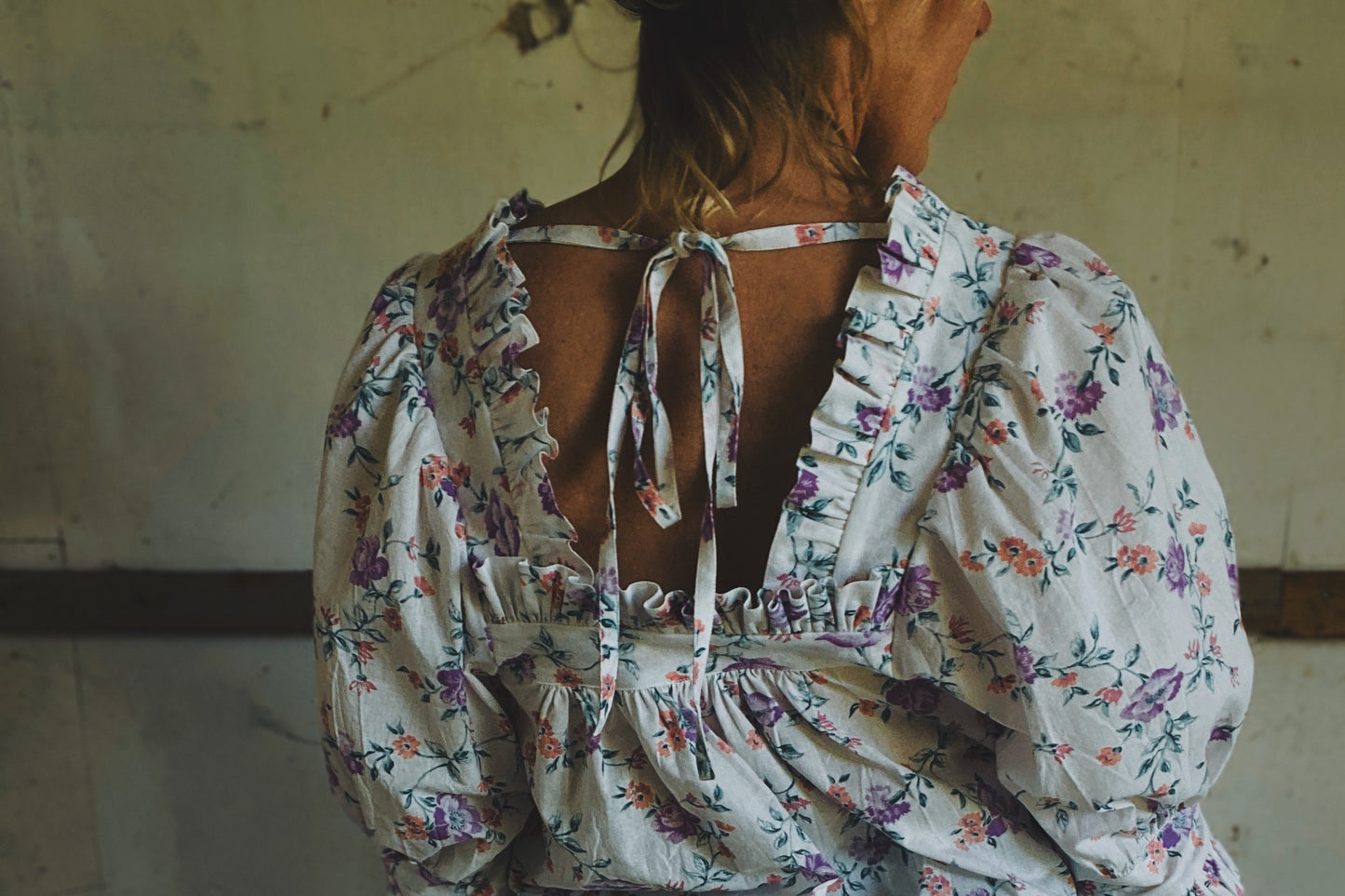 Sleeper blouse in floral linen