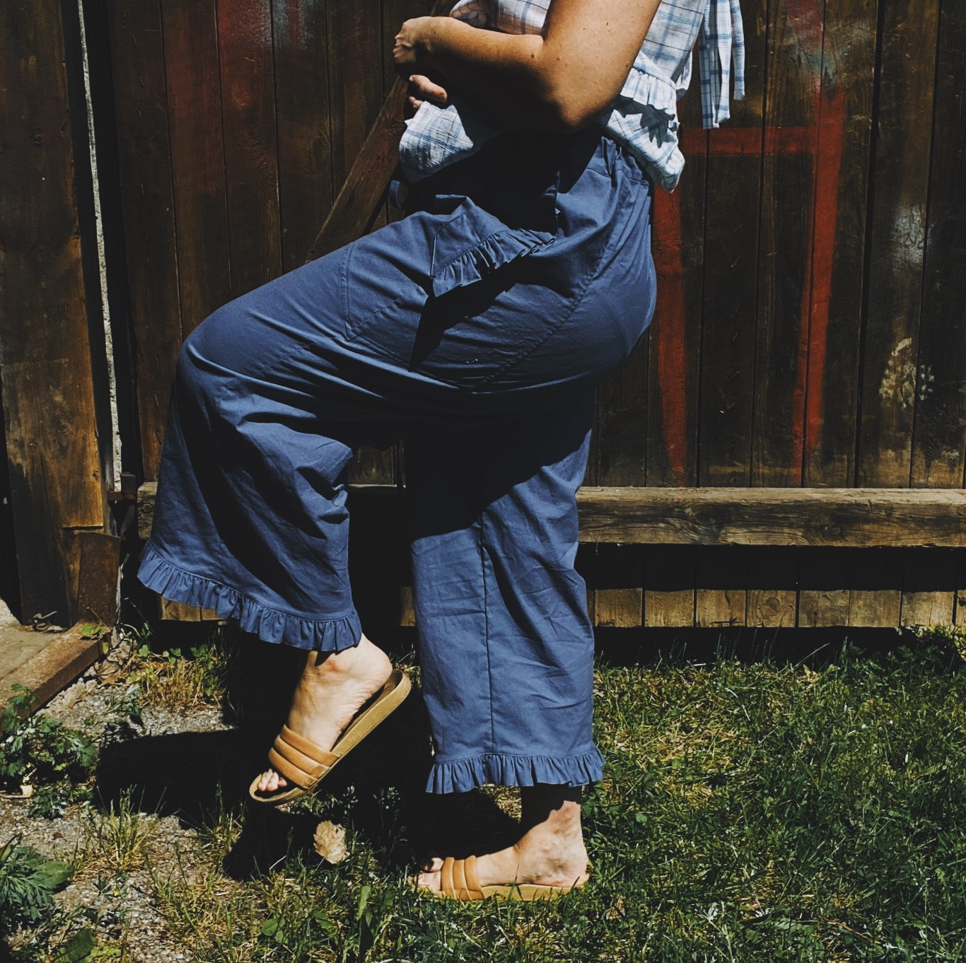Field pants in cornflower blue
