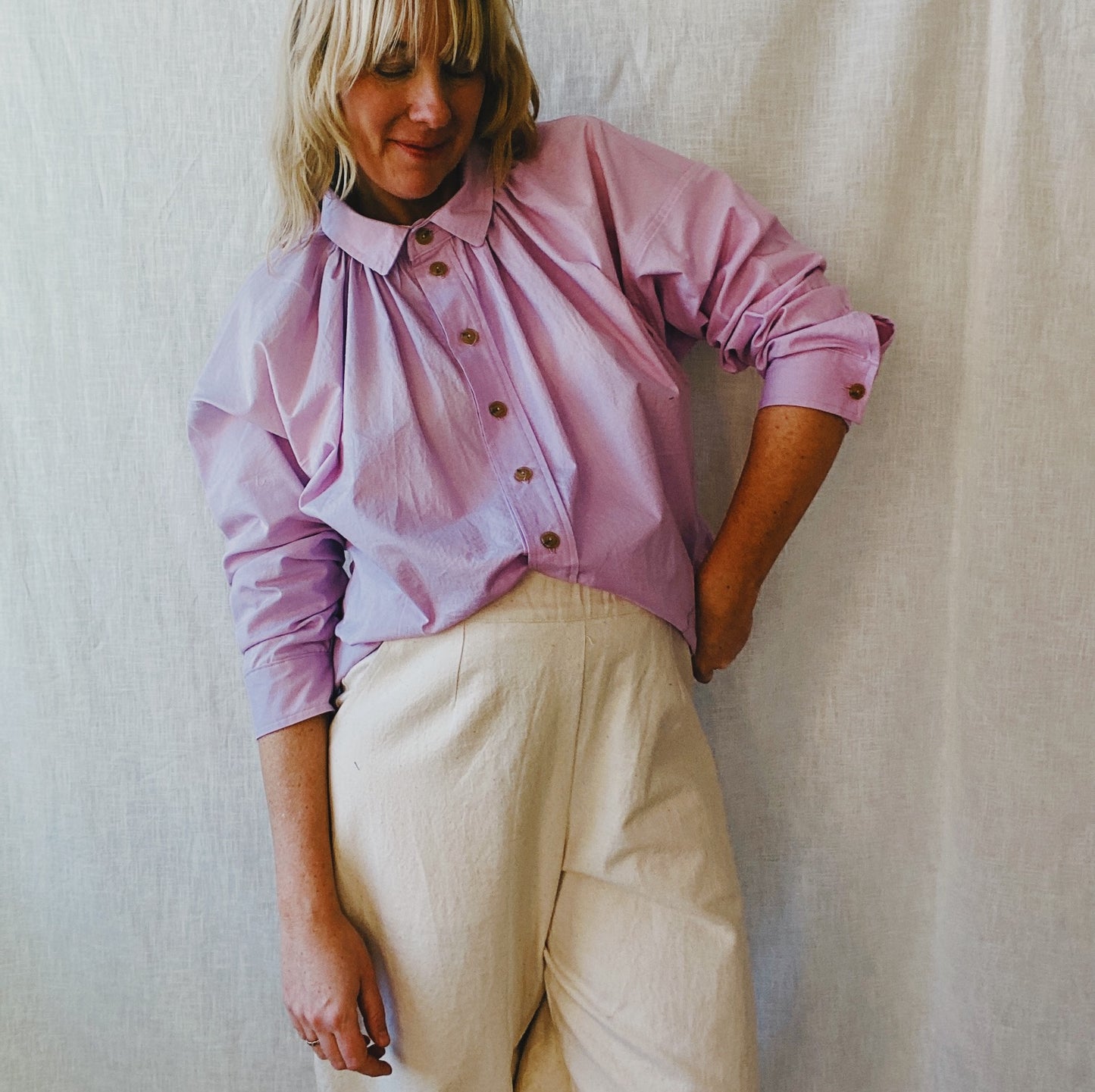 Hana blouse in lavender crispy cotton