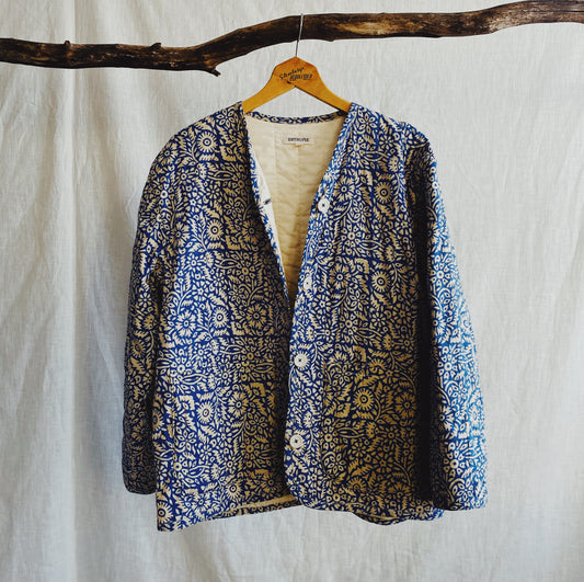 Stine quilted jacket in blockprinted floral