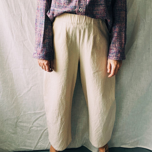 Agnes pants in natural cotton twill