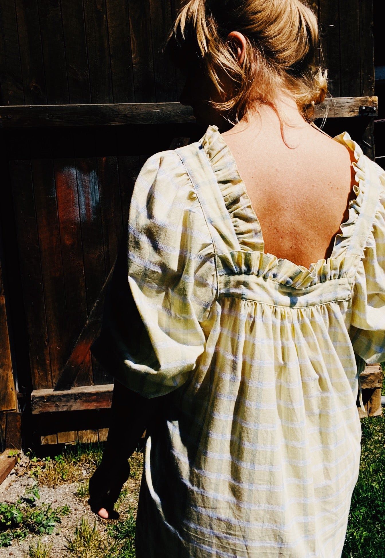 Sleeper mini dress in soft lemon cotton voile