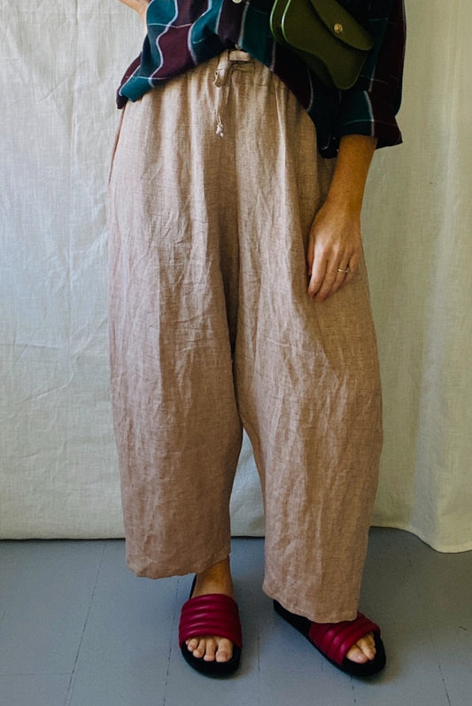 Sol pants in sepia laundered linen