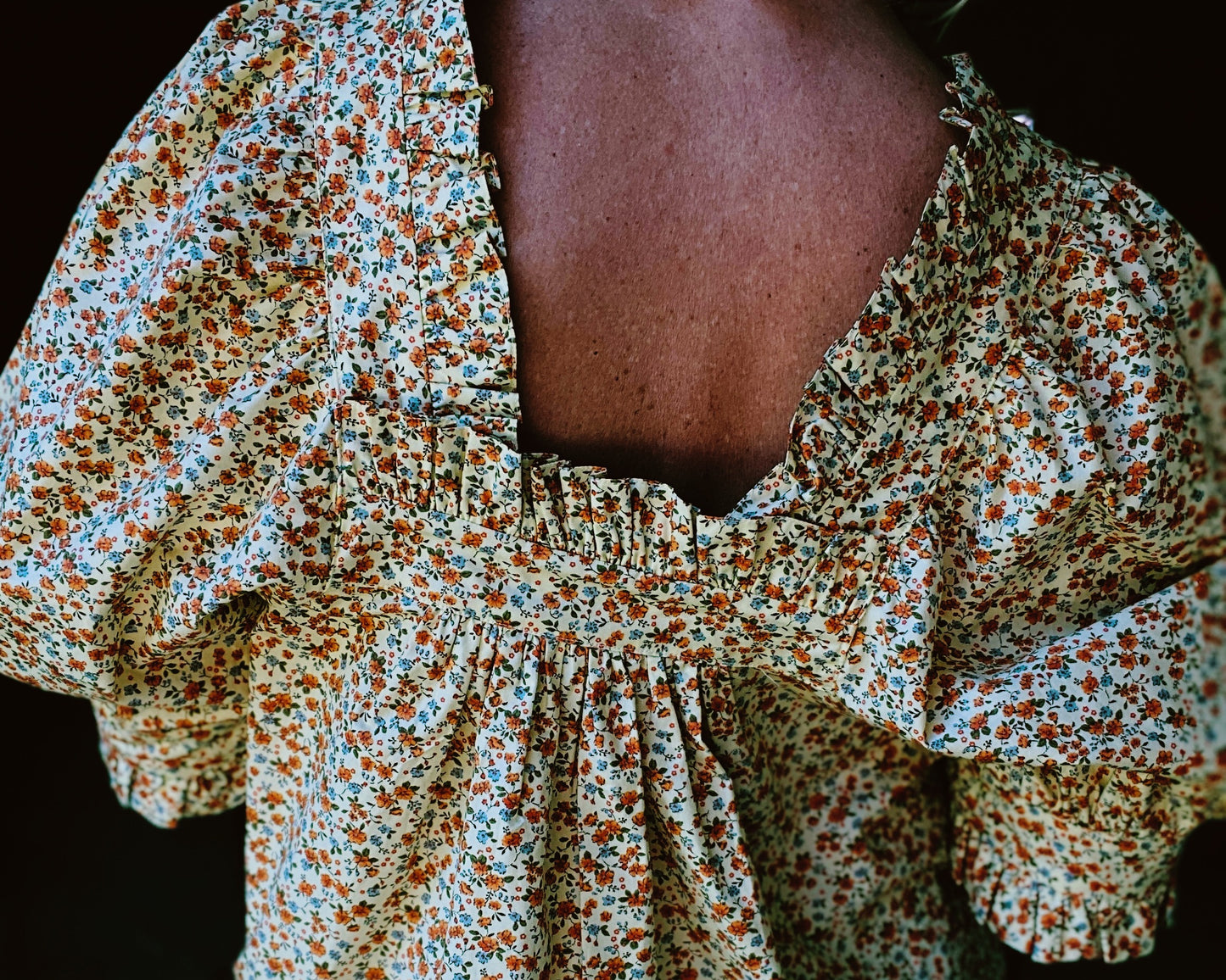 Sleeper blouse in floral cotton poplin