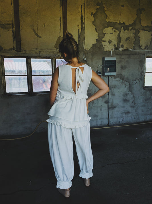 Bloomer pants in natural cotton