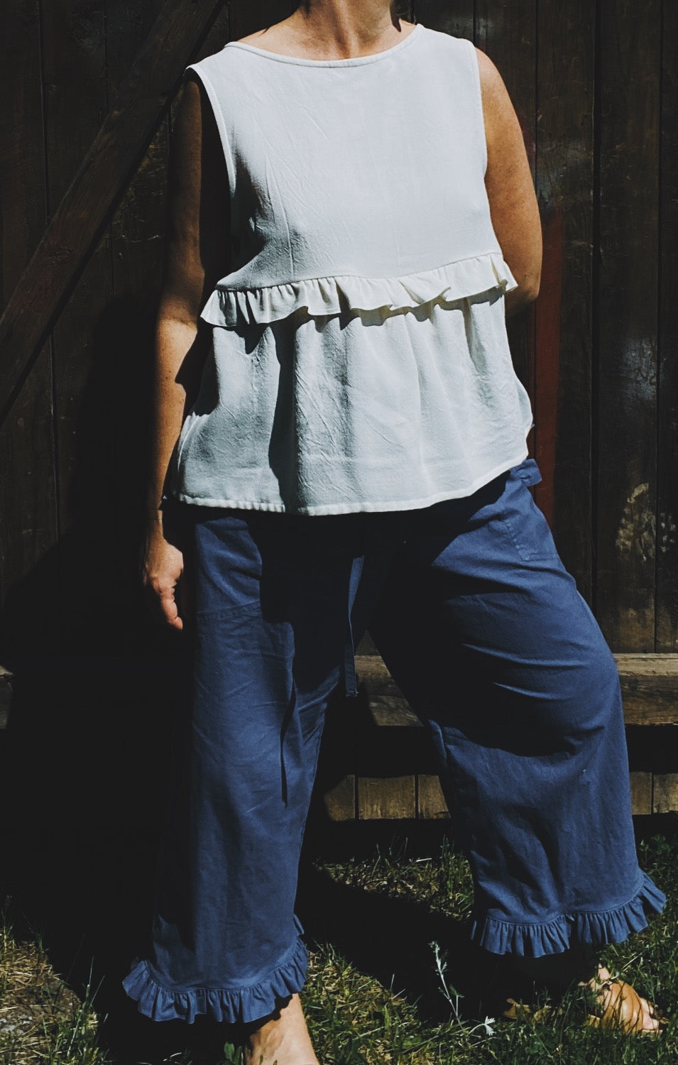 Field pants in cornflower blue