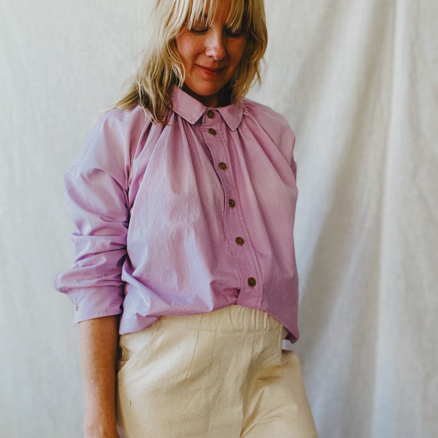 Hana blouse in lavender crispy cotton